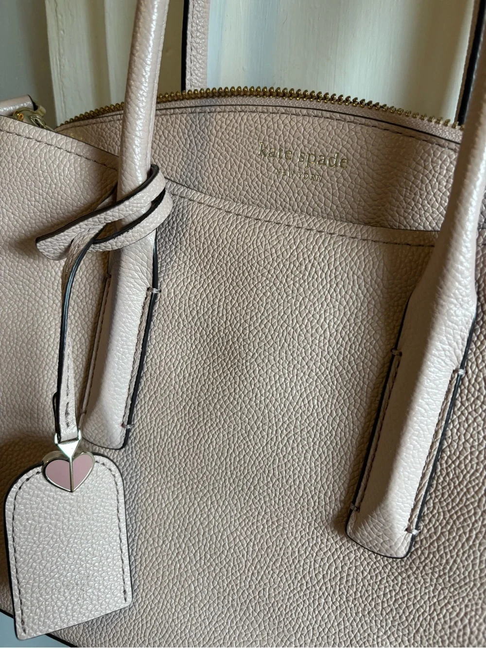 kate spade Blush Pink Pebbled Leather Satchel with Top Handles